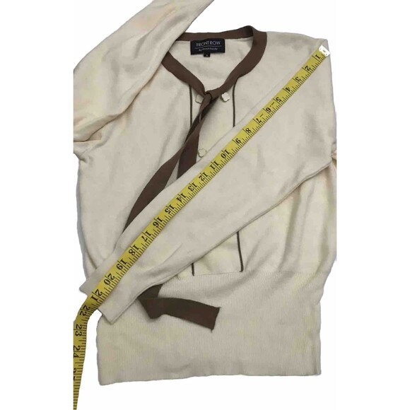 Front Row By Sara & Goldy Women’s Sweatshirt Cream Color Size S - Picture 12 of 14